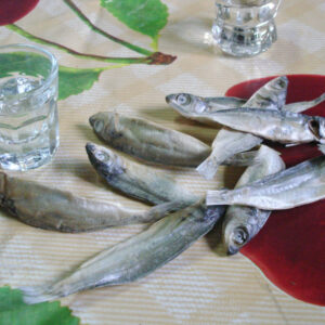 “Bertolinos” (small fish) with Parian suma.
